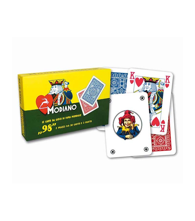 Playing card for poker blue and red