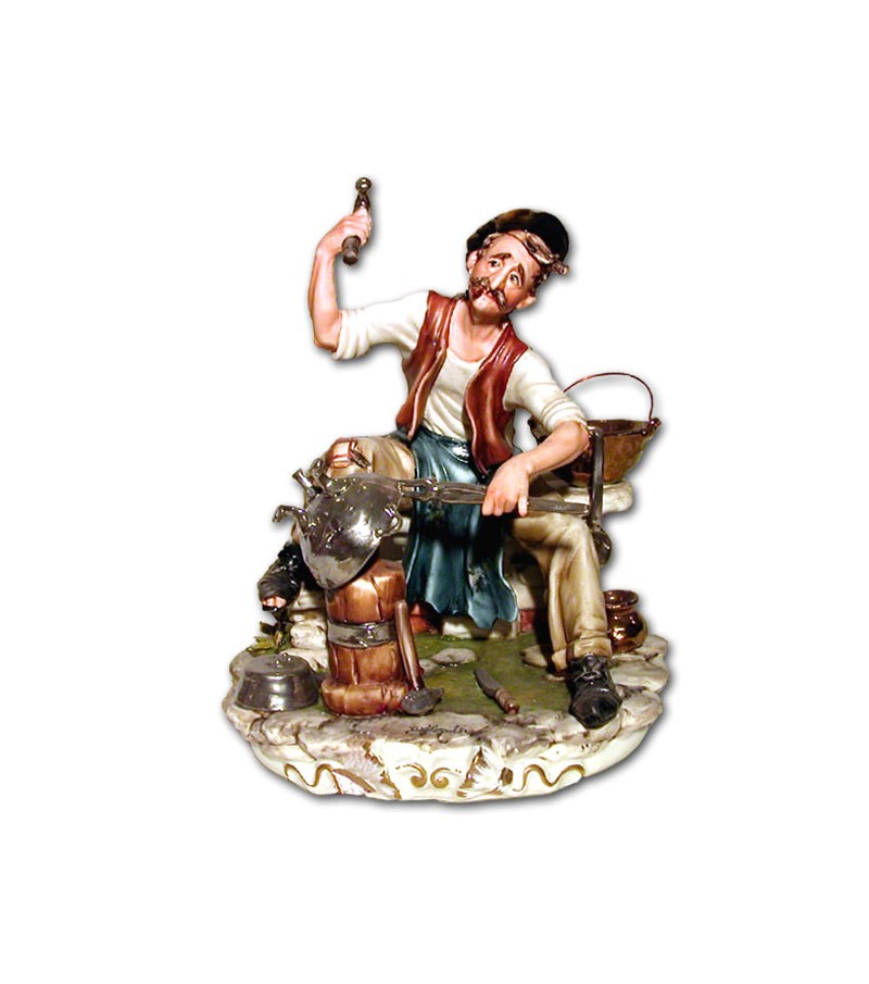 "Coppersmith" in Capodimonte Porcelain