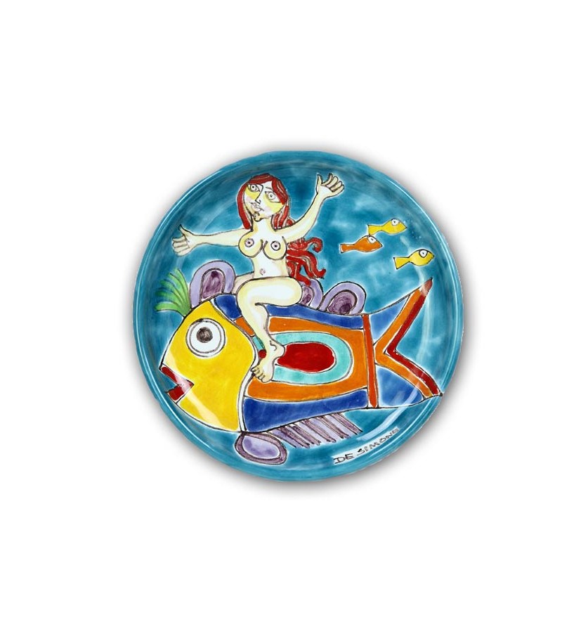 Hand-painted pottery plate