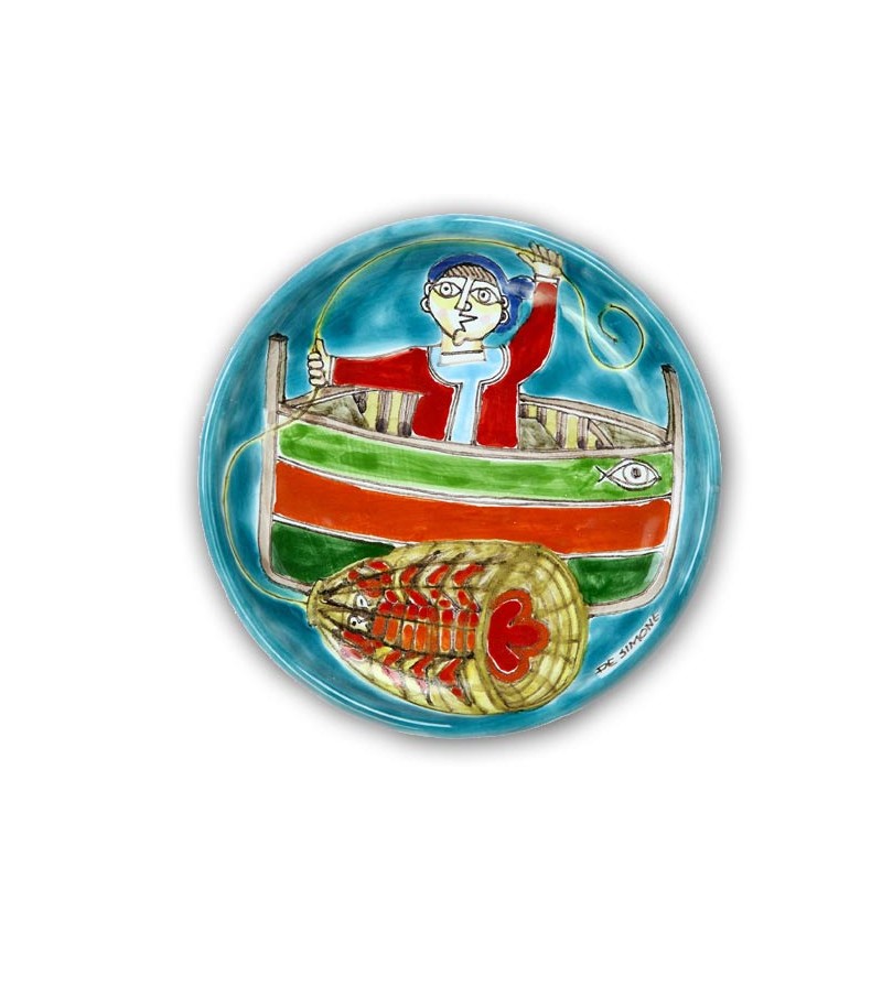 Hand-painted pottery plate