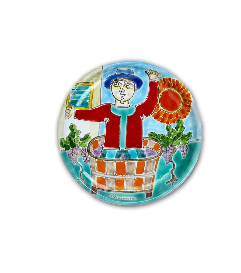 Hand-painted pottery plate