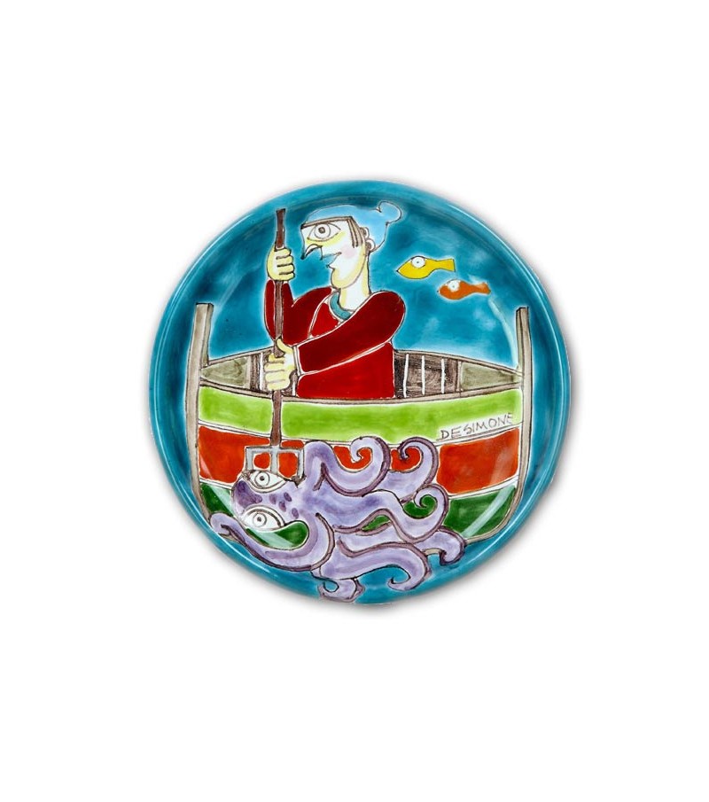 Piatto in Ceramica raffigurante "Il Pescatore"