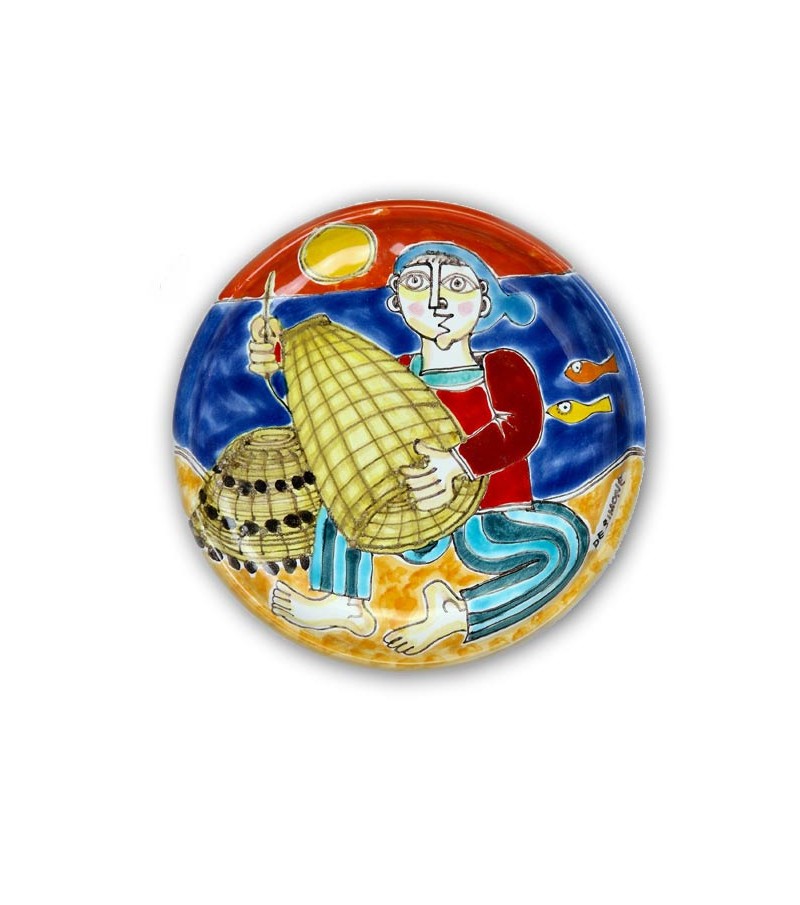 Hand-painted pottery plate
