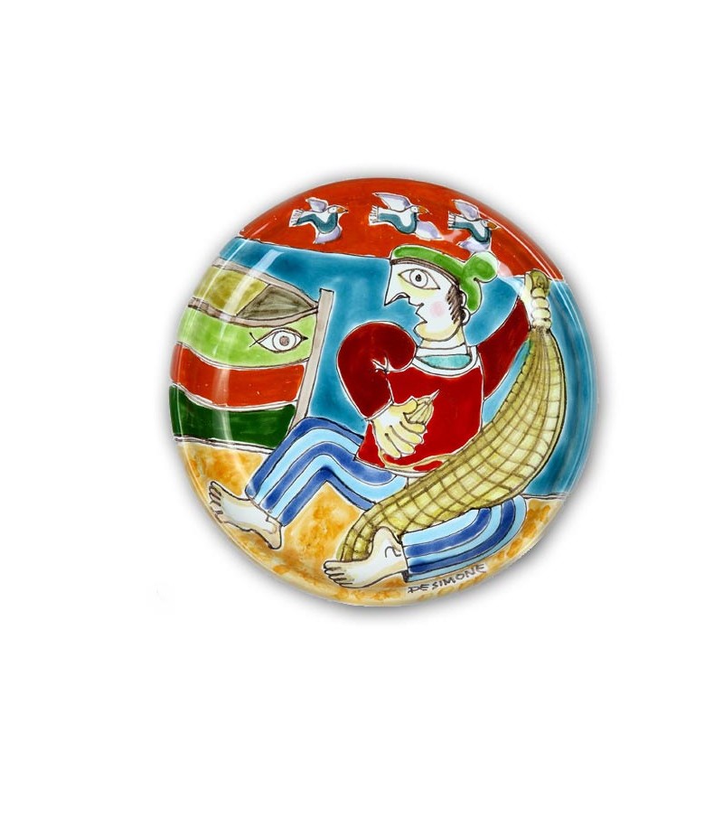 Piatto in Ceramica raffigurante "Il Pescatore"
