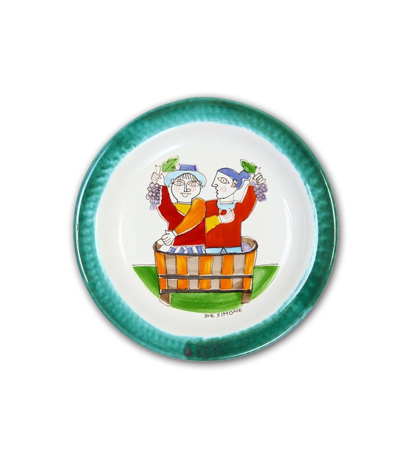 Hand-painted pottery plate