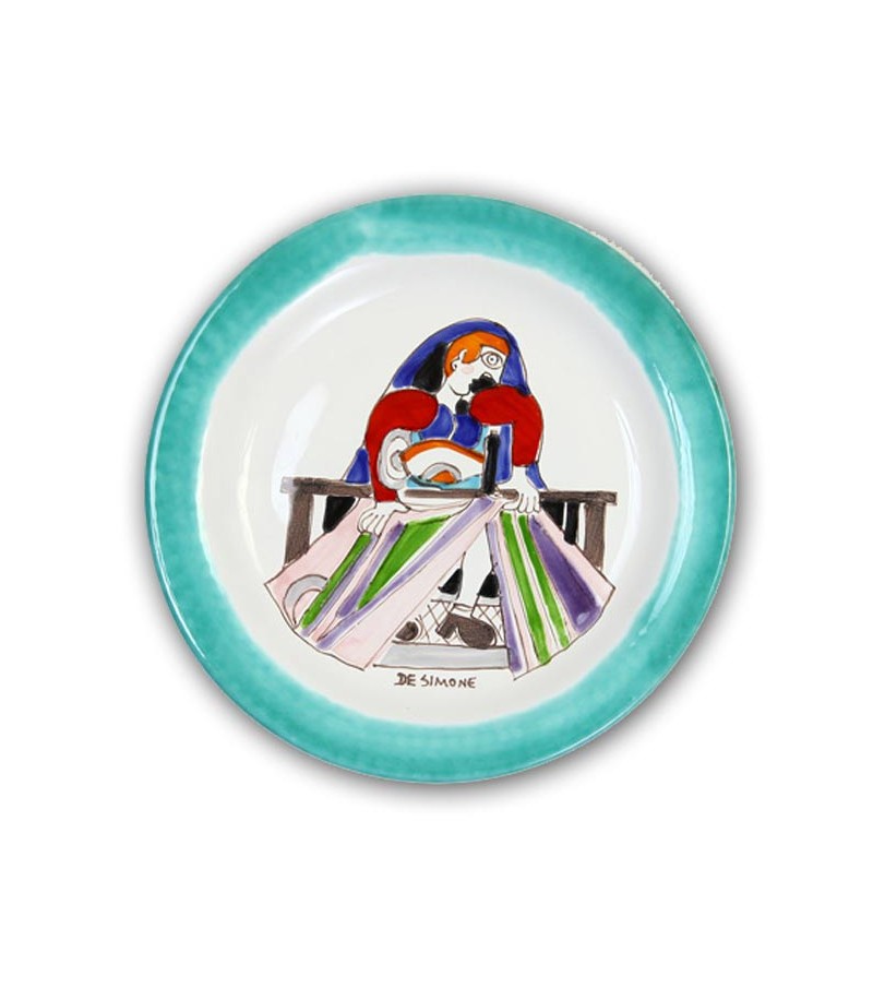 Hand-painted pottery plate