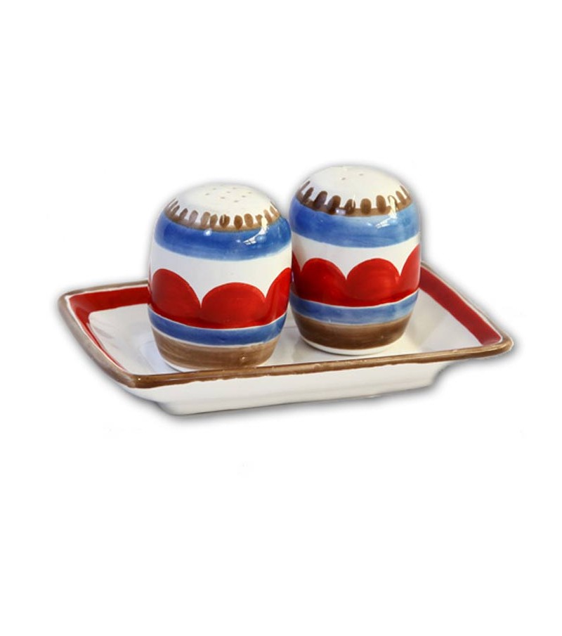 "Lampedusa" Ceramic Salt / Pepper with Tray