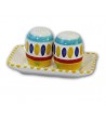 "Lipari" Ceramic Salt / Pepper with Tray