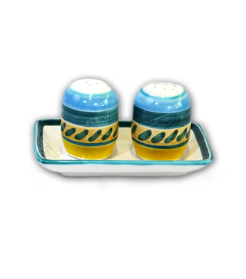 "Naxos" Ceramic Salt / Pepper with Tray