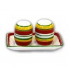 "Procida" Ceramic Salt / Pepper with Tray