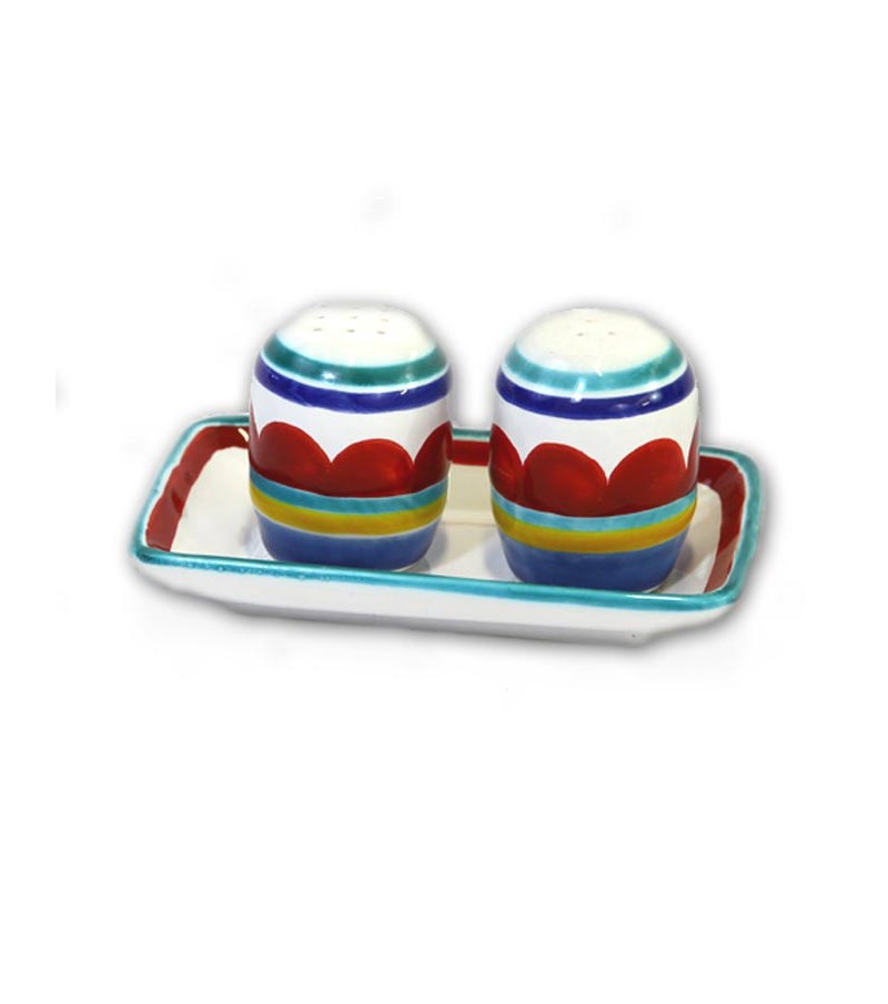 "Sibari" Ceramic Salt / Pepper with Tray