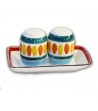 "Solunto" Ceramic Salt / Pepper with Tray