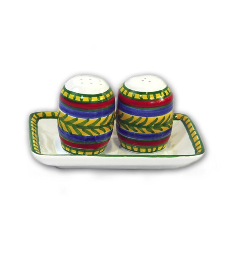 "Vulcano" Ceramic Salt / Pepper with Tray