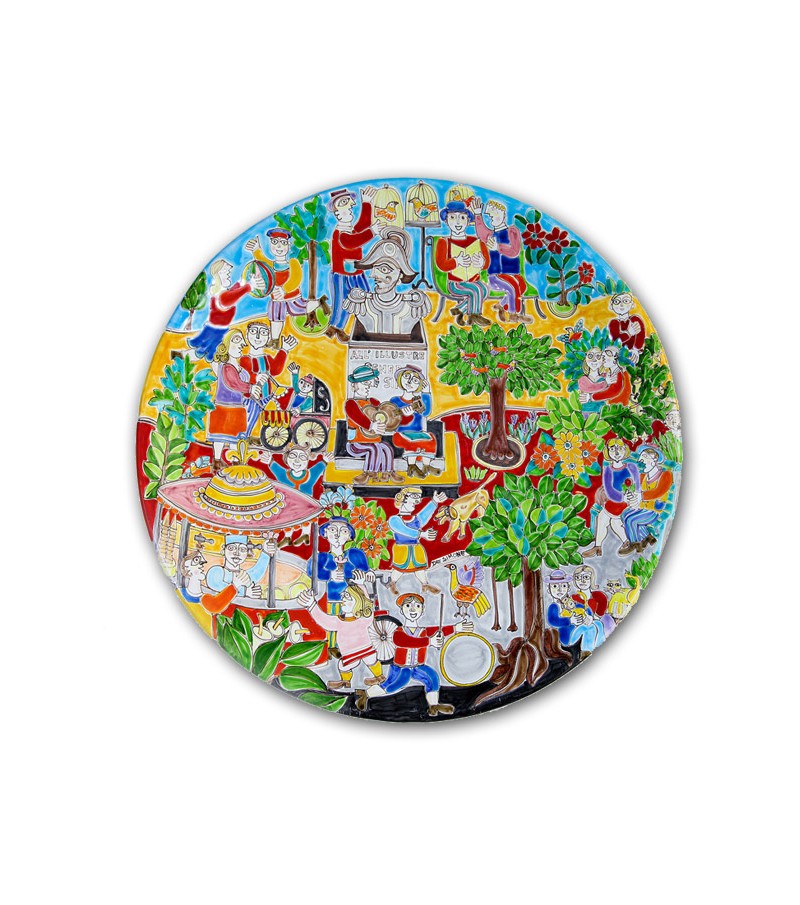 Piatto in Ceramica raffigurante "La Festa"