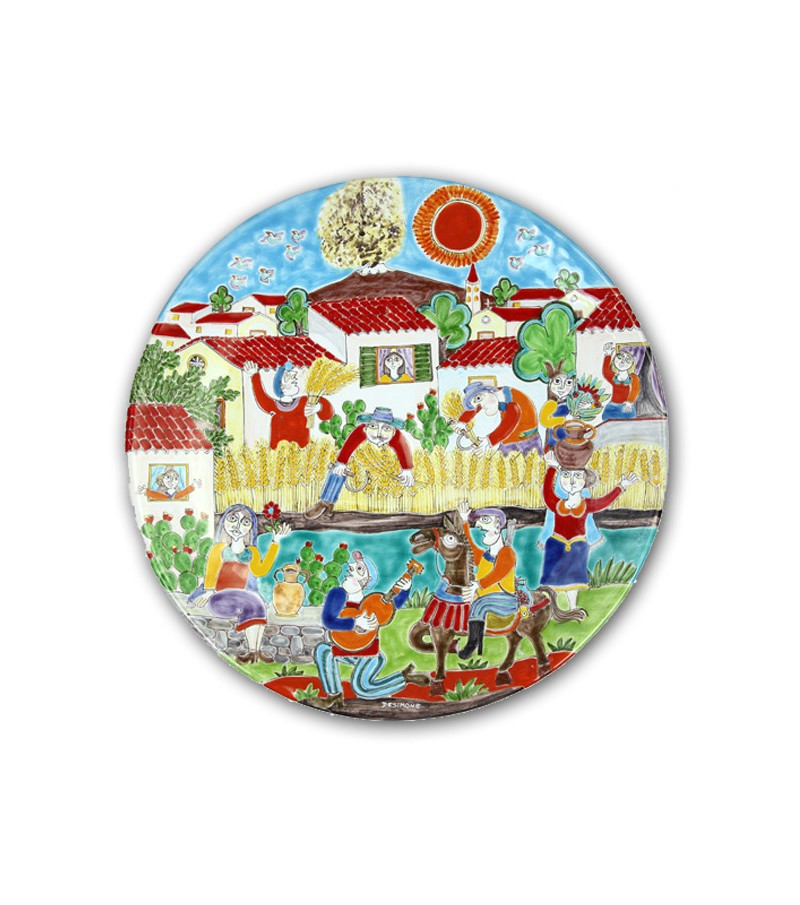 Piatto in Ceramica raffigurante "Il Raccolto"