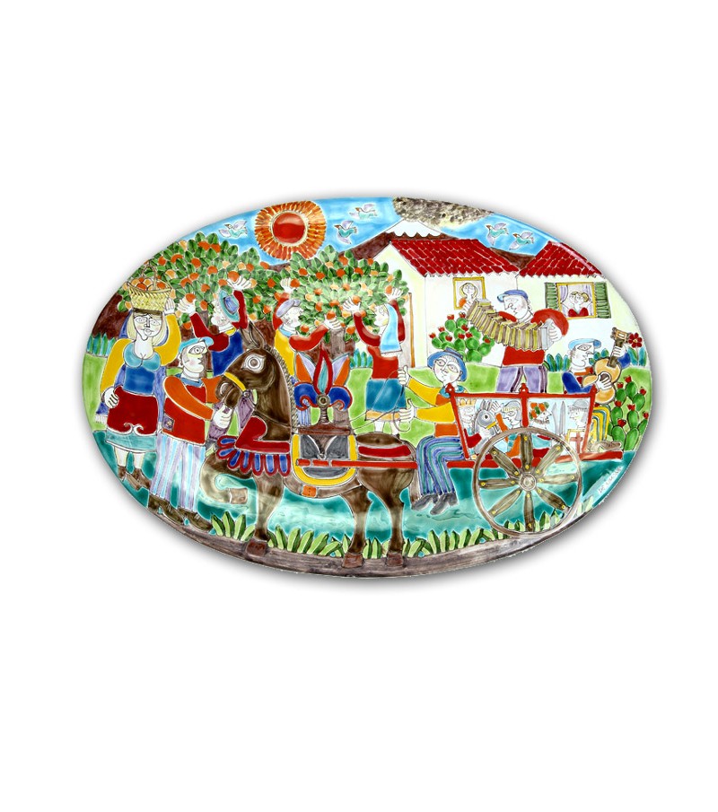 Piatto in Ceramica raffigurante "l'Agrumeto"