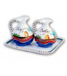"Dammusi" Ceramic Oil/Vinegar with Tray