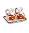 "Linosa" Ceramic Oil/Vinegar with Tray