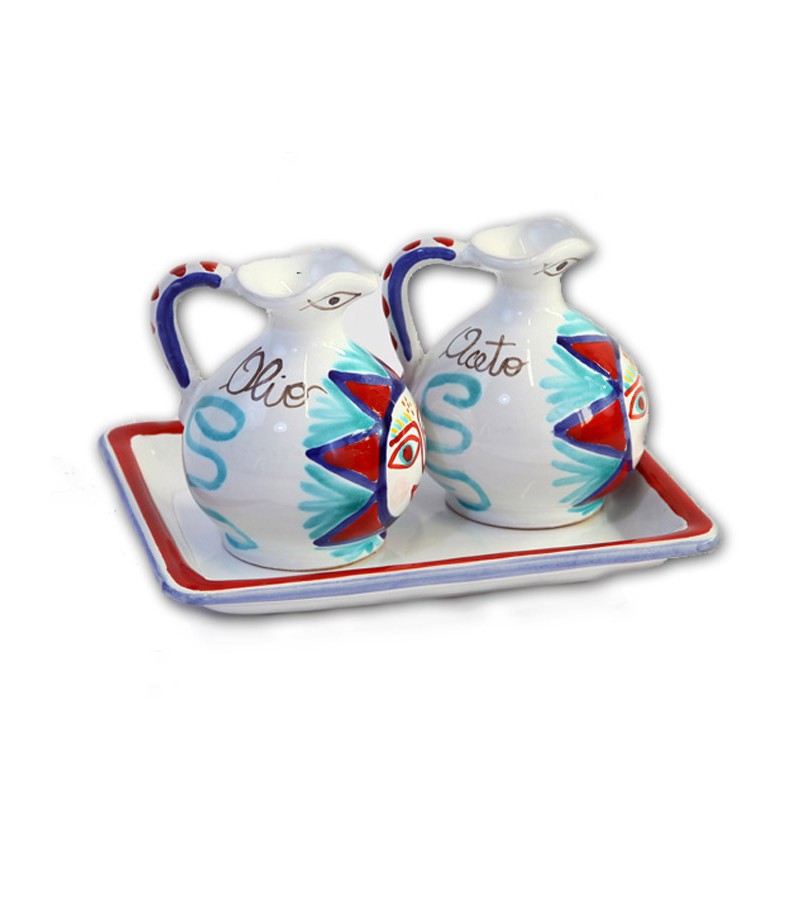 Olio/Aceto con Vassoio "Salina"