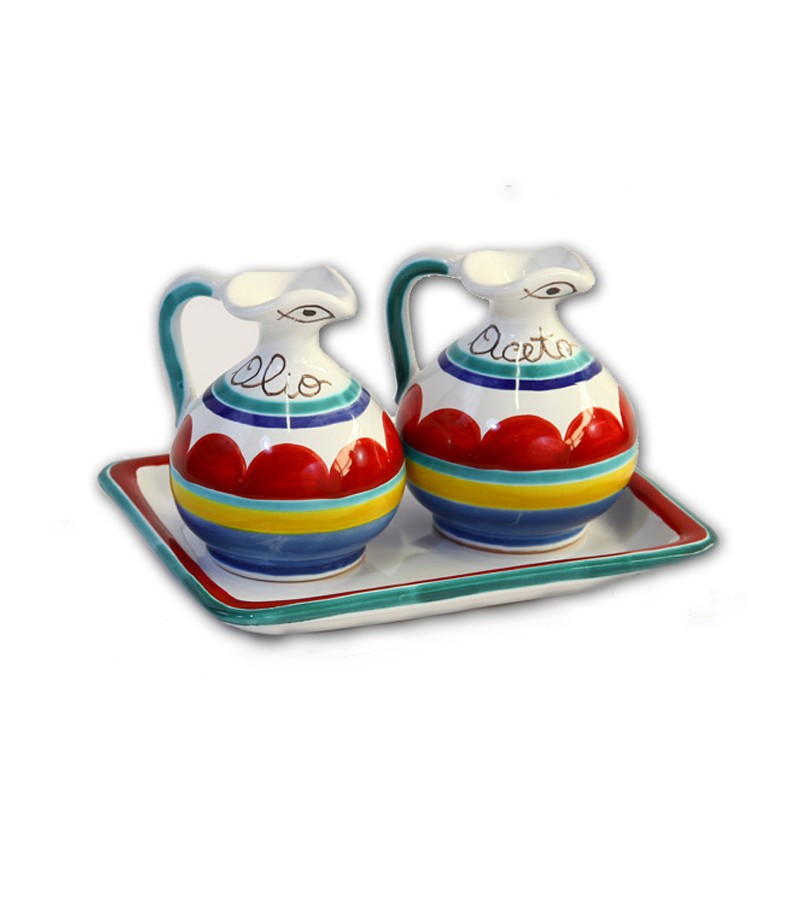 "Sibari" Ceramic Oil/Vinegar with Tray