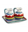 "Sibari" Ceramic Oil/Vinegar with Tray