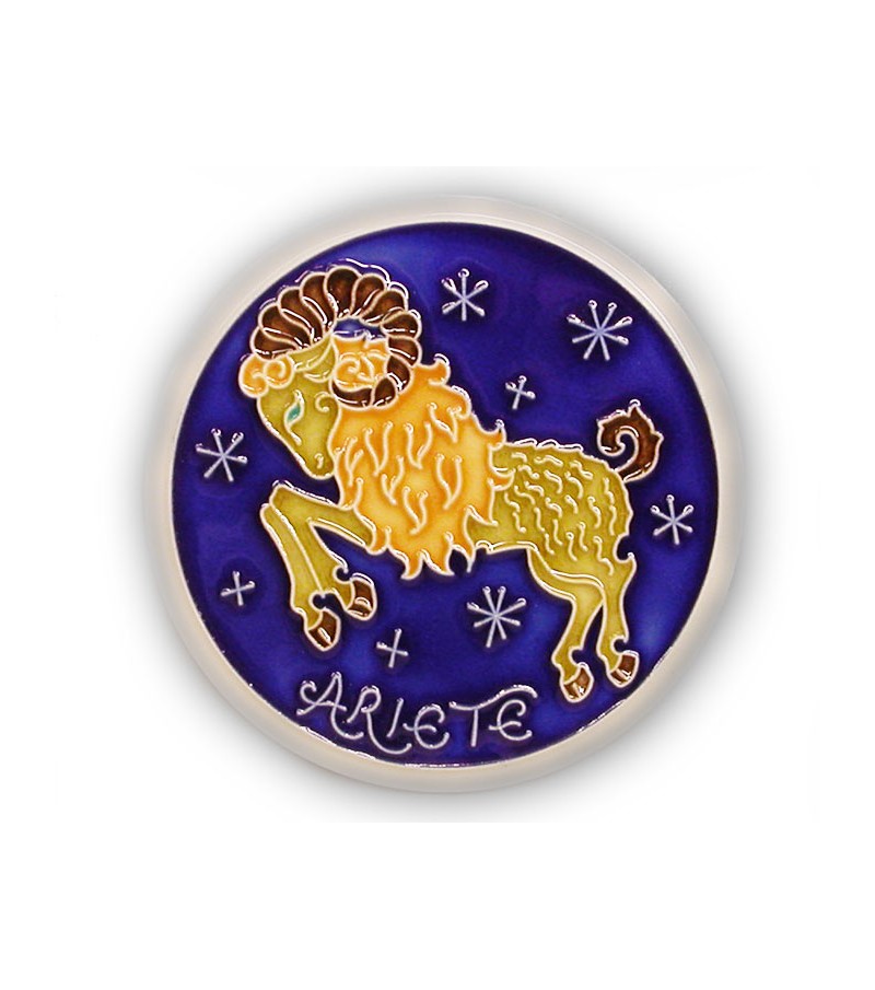 Segno Zodiacale Ariete su Piastrella di Ceramica