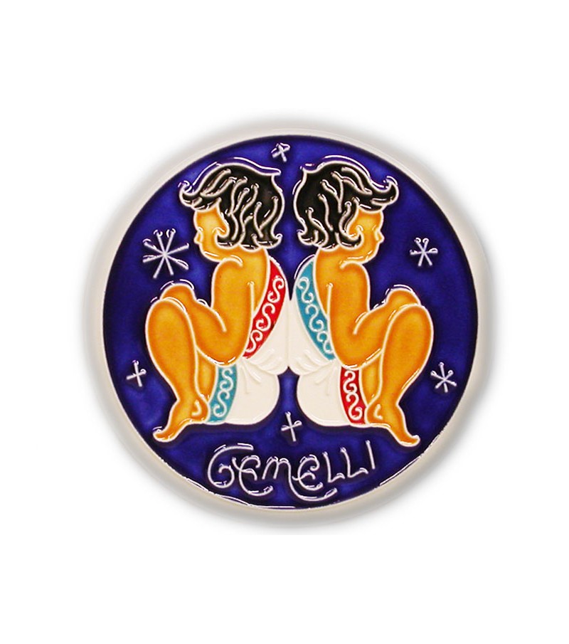 Segno Zodiacale Gemelli su Piastrella di Ceramica