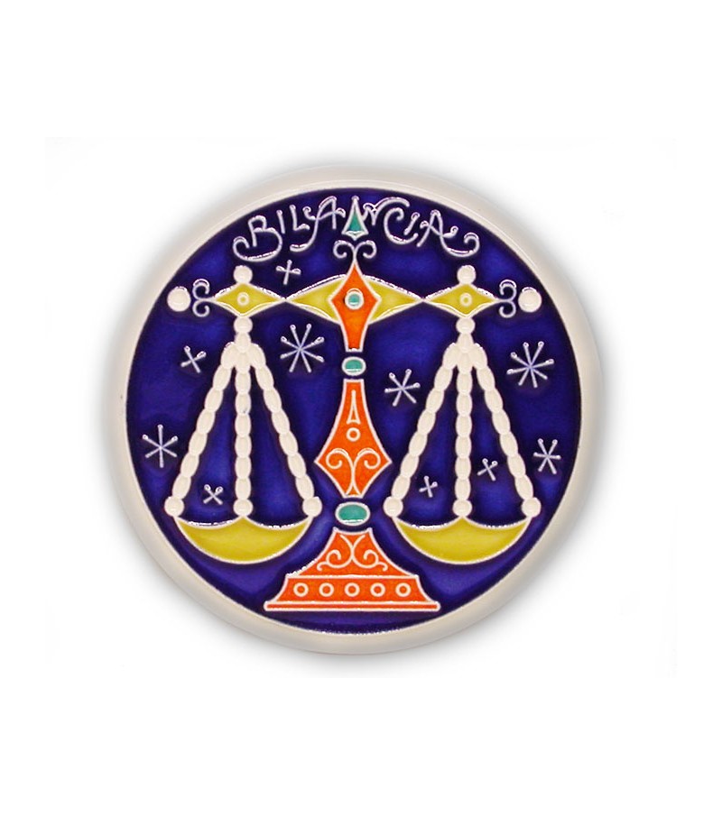 Segno Zodiacale Bilancia su Piastrella di Ceramica