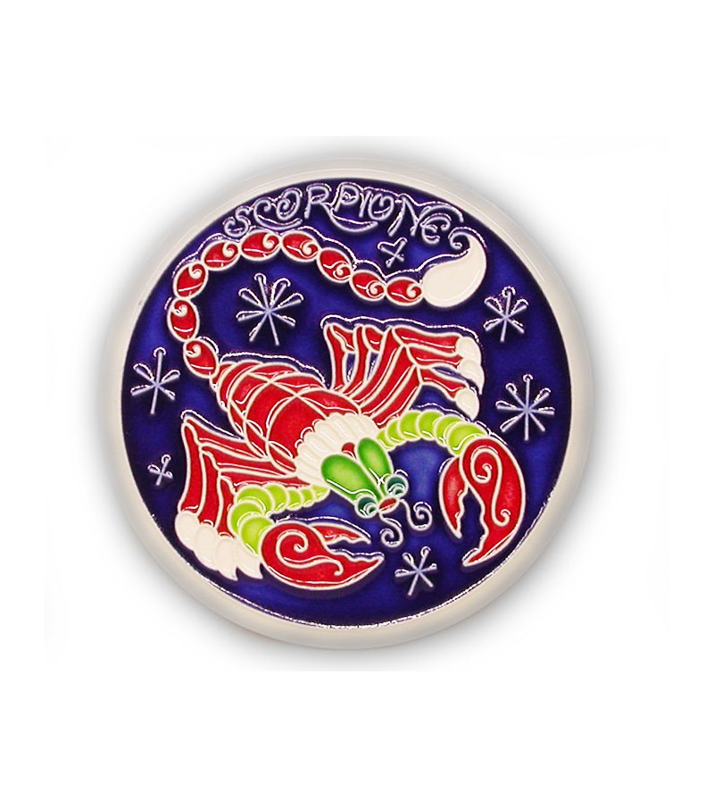 Segno Zodiacale Scorpione su Piastrella di Ceramica