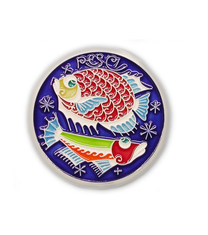 Segno Zodiacale Pesci su Piastrella di Ceramica