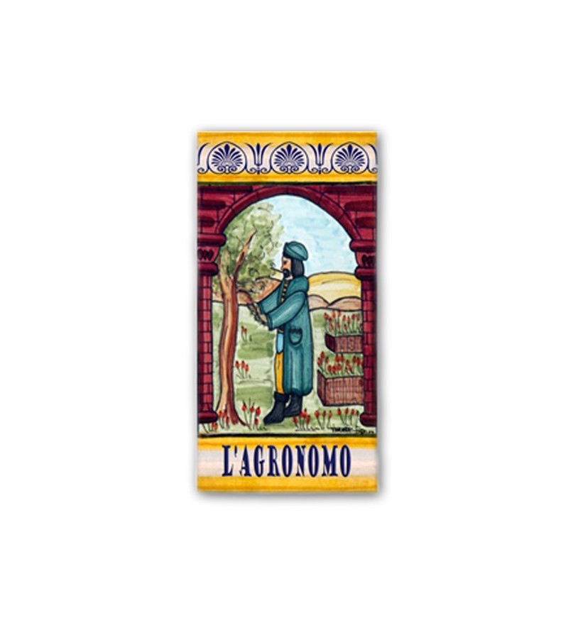 Piastrella in Ceramica Raffigurante l'Agronomo