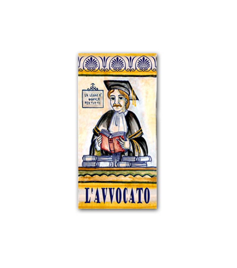 Piastrella in Ceramica Raffigurante l'Avvocato