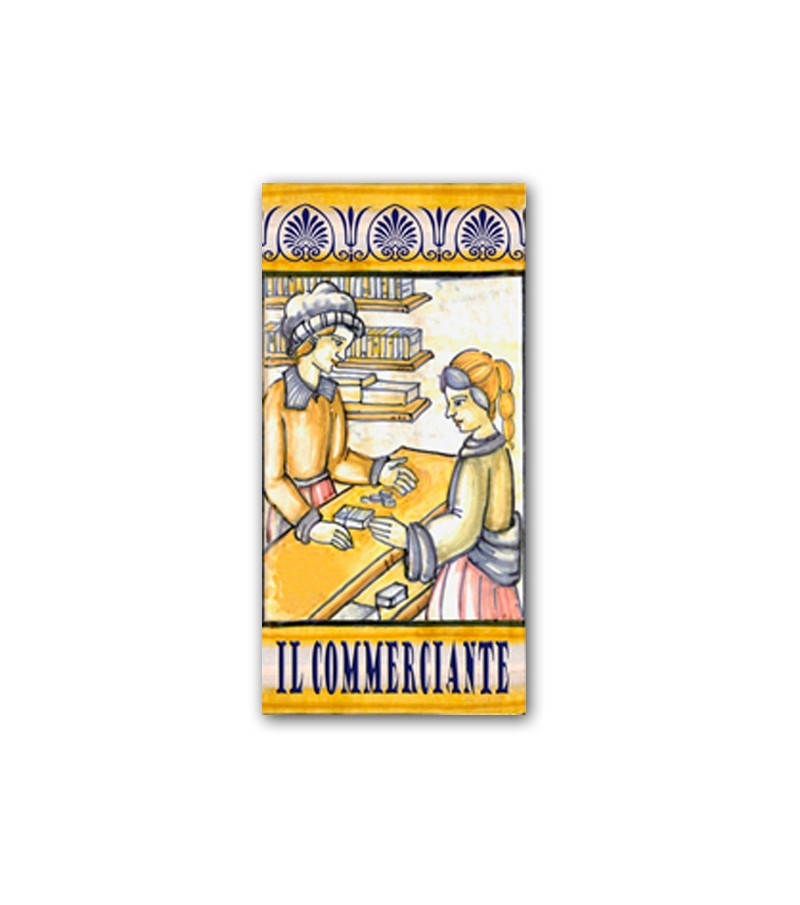 Piastrella in Ceramica Raffigurante il Commerciante