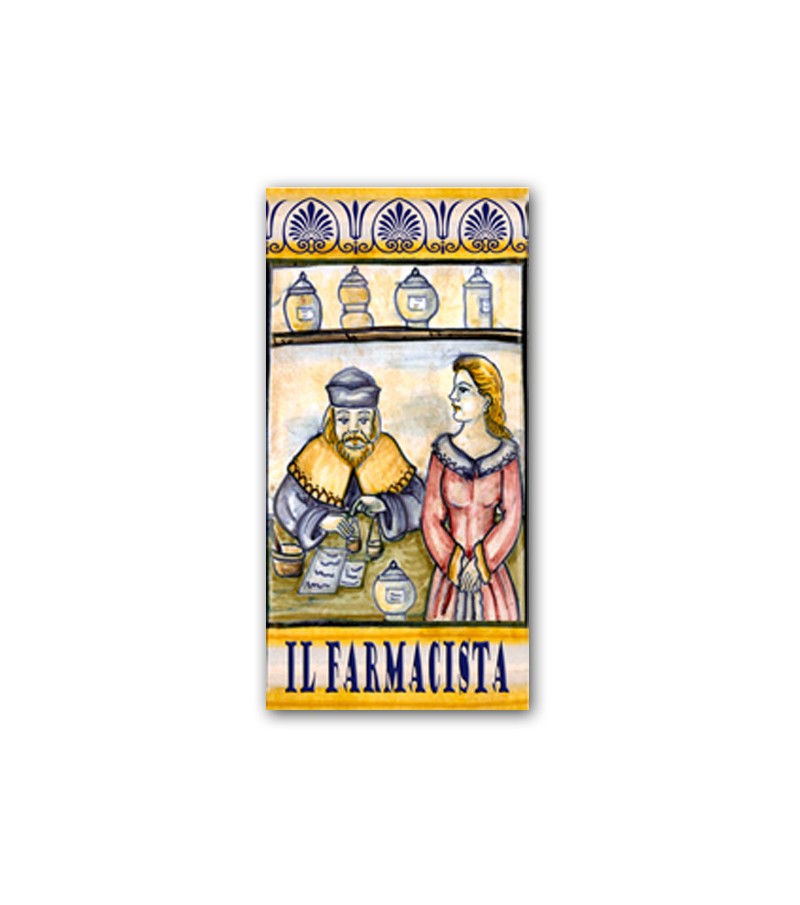 Piastrella in Ceramica Raffigurante il Farmacista