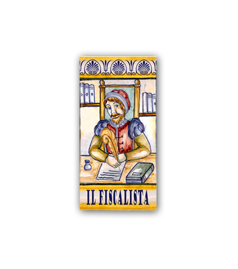 Piastrella in Ceramica Raffigurante il Fiscalista