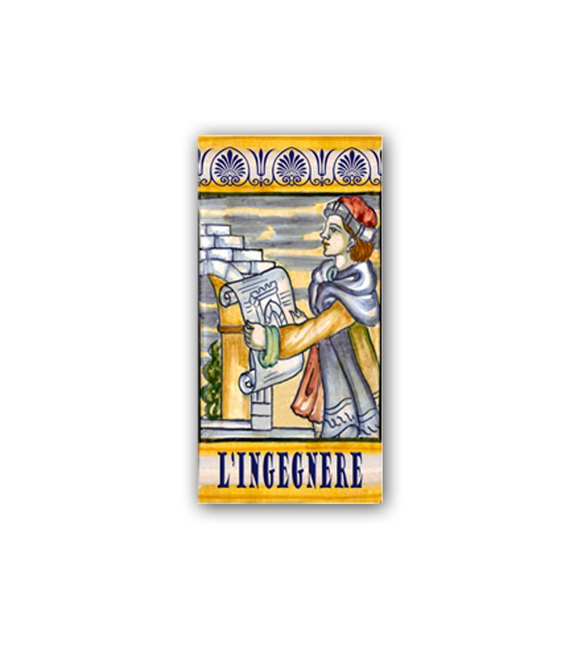 Piastrella in Ceramica Raffigurante l'Ingegnere