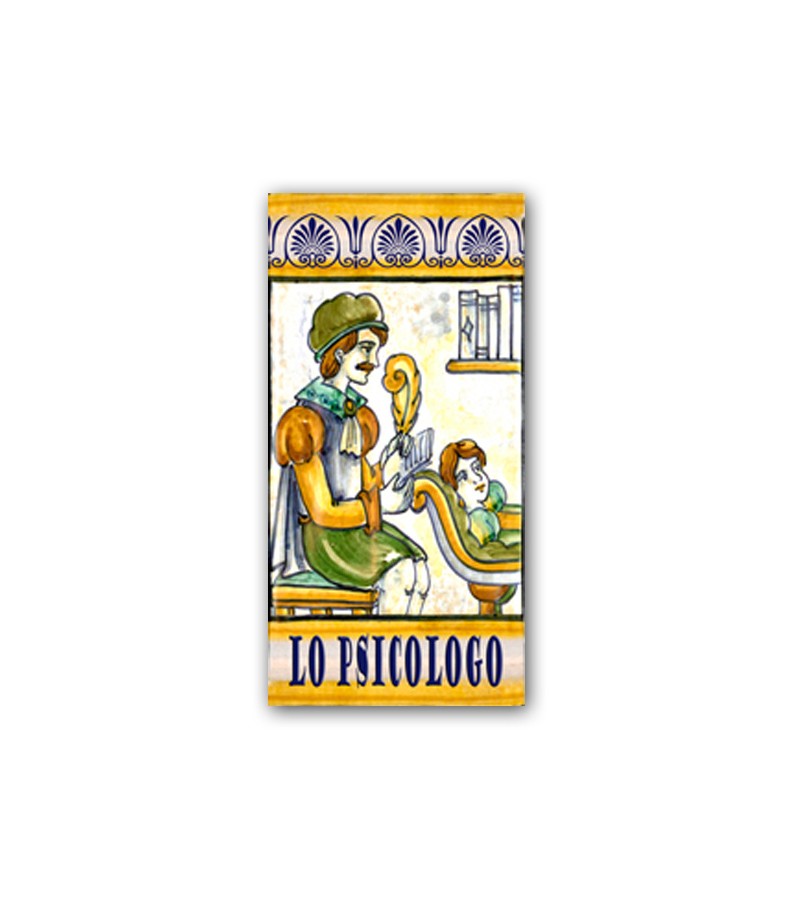 Piastrella in Ceramica Raffigurante lo Psicologo