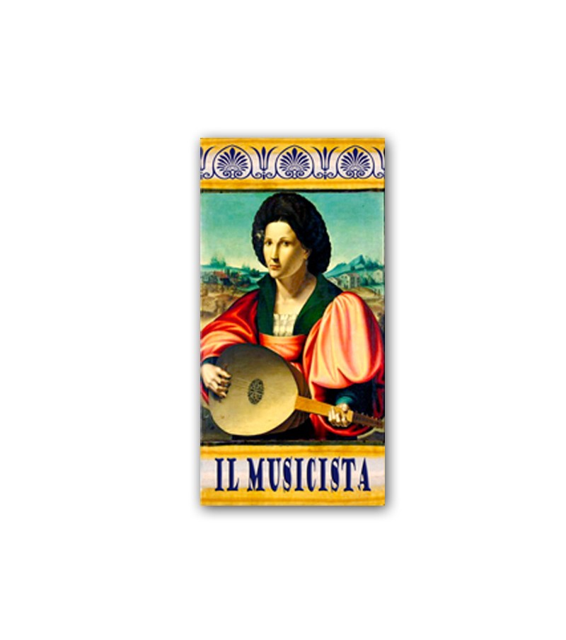 Piastrella in Ceramica Raffigurante il Musicista