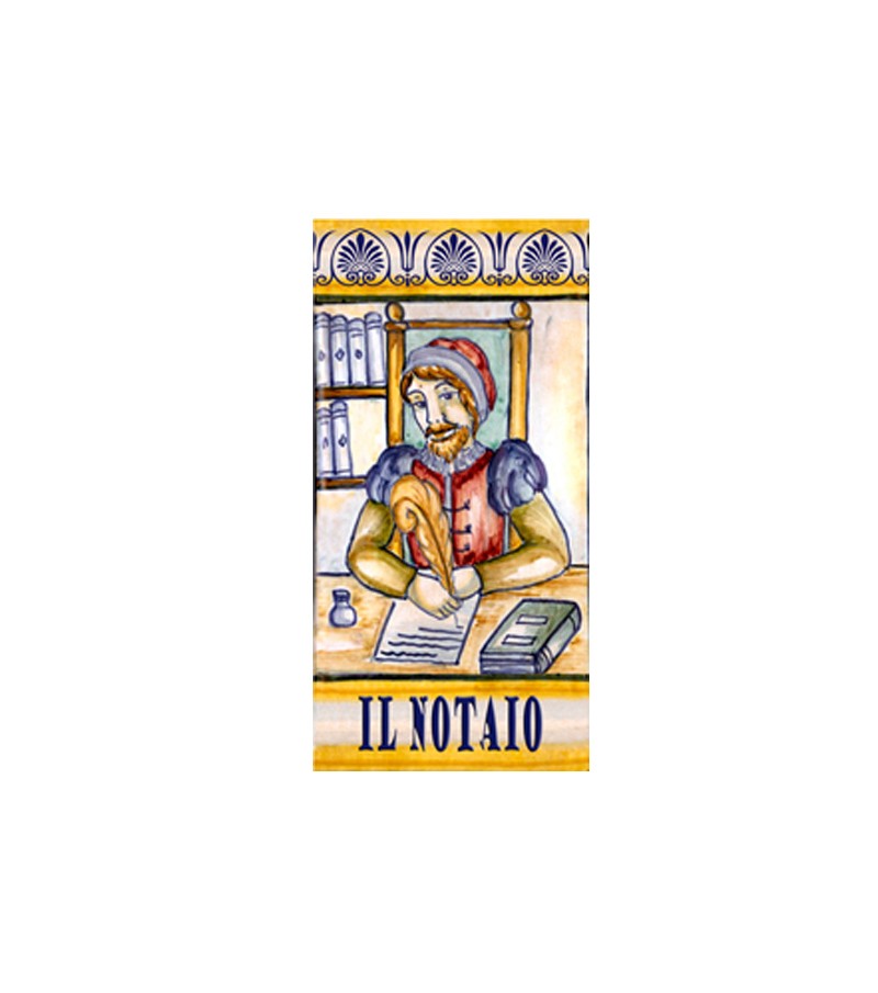 Piastrella in Ceramica Raffigurante il Notaio