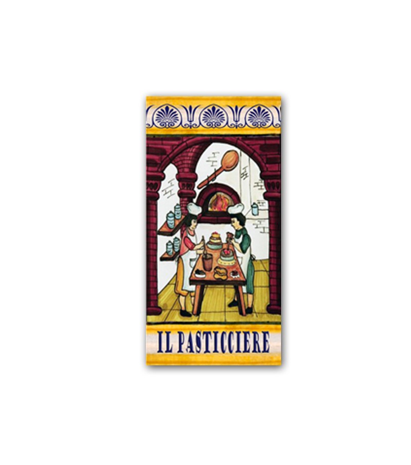 Piastrella in Ceramica Raffigurante il Pasticciere