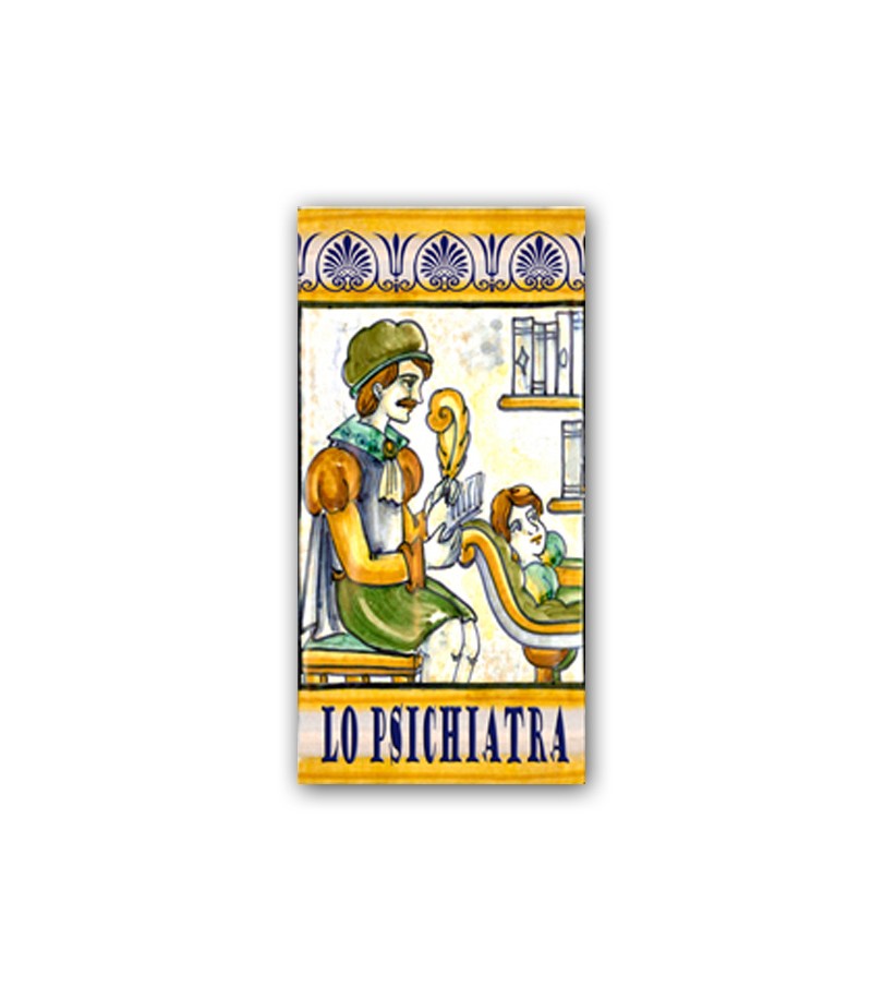 Piastrella in Ceramica Raffigurante lo Psichiatra