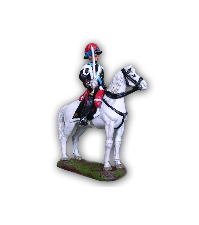 Carbineer on horseback made in tin-based alloy
