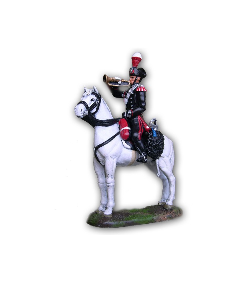 Carbineer on horseback made in tin-based alloy