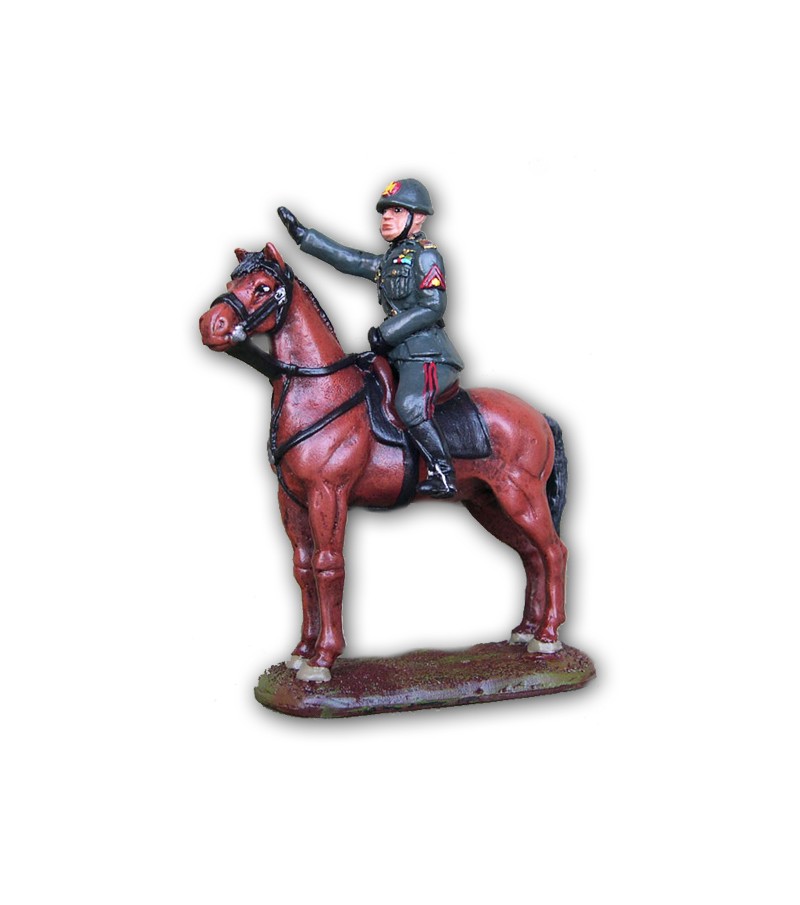 Mussolini on horseback made in tin-based alloy