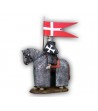 Medieval Ospitaliere soldier on horseback made in tin-based alloy
