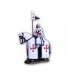 Knight Templar on horseback made in tin-based alloy