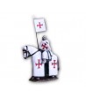 Knight Templar on horseback made in tin-based alloy