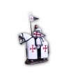 Knight Templar on horseback made in tin-based alloy