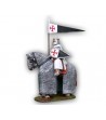 Knight Templar on horseback made in tin-based alloy
