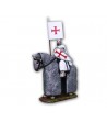 Knight Templar on horseback made in tin-based alloy